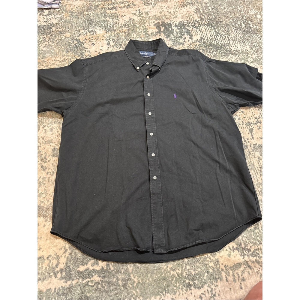 Vintage 1990s Ralph Lauren "Blake" fit cotton button-down shirt XL Black